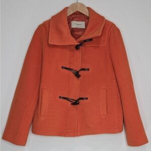 Burberry Orange Wool Duffle Coat Size 10 US Womens